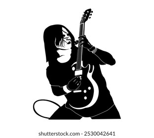 logo guitar hero design graphic vector