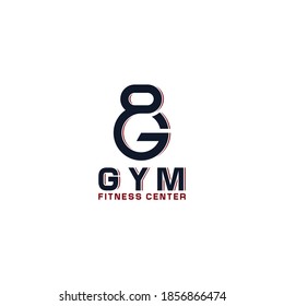 logo for GYM with Kettlebells in the shape of a unique G