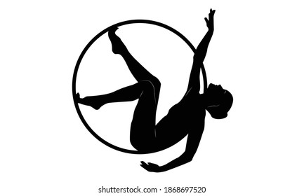 Logo gymnast on the ring in the circus