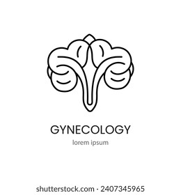 Logo gynecology flower in the shape of the female reproductive system for women health medical centers