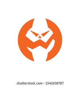 logo h halloween monster icon
