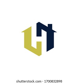 logo h house design vector modern graphic