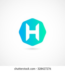 Logo H letter. Isolated on white background. Vector illustration, eps 10.