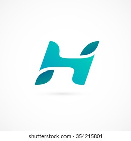 Logo H letter. Isolated on white background. Vector illustration, eps 10.