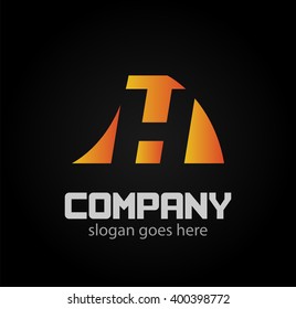 Logo H letter. Isolated on white background. Vector illustration, eps 10
