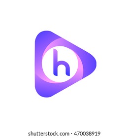 Logo H letter in the triangle shape, font icon, Vector design template elements for your application or company identity.