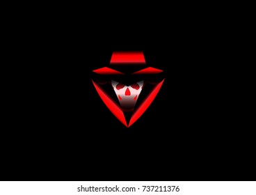 Logo hacker detected, vector isolated or black background 
