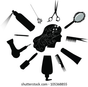 logo of a hairdresser isolated on white background