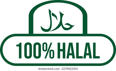 Logo halal stamp label collection with flat design