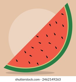 Logo Half Watermelon Vector Illustration