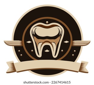 ümmargune logo hambaarstile hamba ja paelte kujul