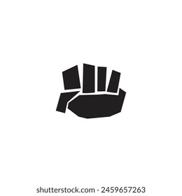 Logo hand clench unique minimalist with blank background