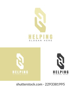 Logo hand design icon template. For business logo, symbol of help, cooperation, team work.