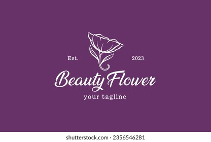 logo with hand draw style. with the main object being a plant flower theme that prioritizes beauty and has a classic or simple nuance.