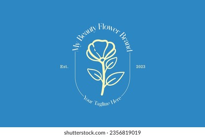 logo with hand draw style. with the main object being a plant flower theme that prioritizes beauty and has a classic or simple nuance.