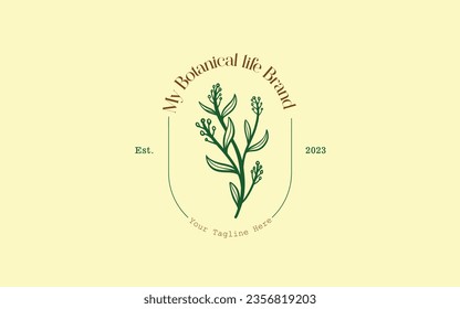 logo with hand draw style. with the main object being a plant flower theme that prioritizes beauty and has a classic or simple nuance.