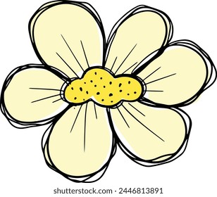 A Logo Hand Drawn Outline Squiggle Design Of a Wildflower Flower Icon Wildflower or Flower