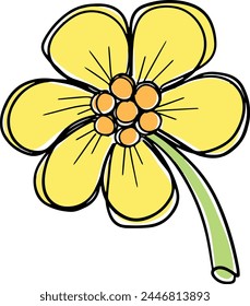 A Logo Hand Drawn Outline Squiggle Design Of a Wildflower Flower Icon Wildflower or Flower