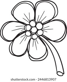 A Logo Hand Drawn Outline Squiggle Design Of a Wildflower Flower Icon Wildflower or Flower