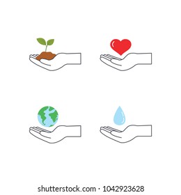Logo hand hold concept design.