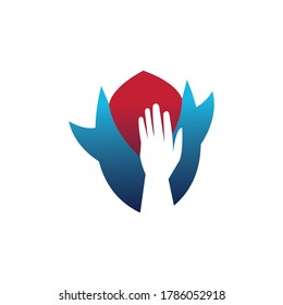 logo hand illustration symbol of dizzy head. vector design