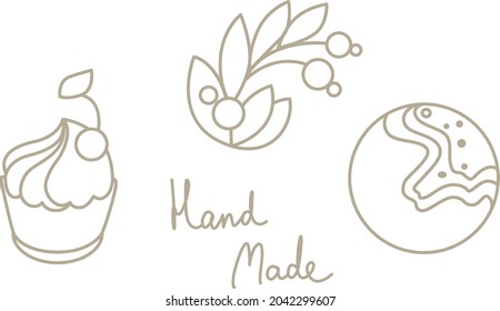 conjunto de iconos para los asistentes. pastelería de pastelería de dulces para hornear