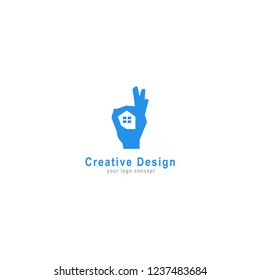 logo hand and property for company