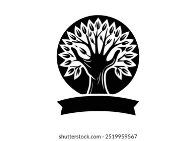 a logo of a  hand tapping a tree