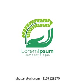 logo hand and wheat with green colour