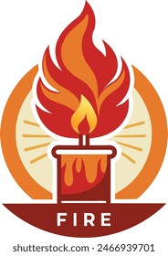 logo for the handmade candle studio fire in soviet style vector art illustration 1