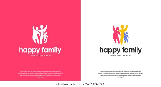 logo of a happy family, together, reaction, graphic vector illustration.