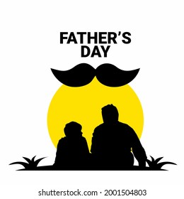 Logo Happy Father Day Silhouette,suitable for logo greeting cards, t-shirts