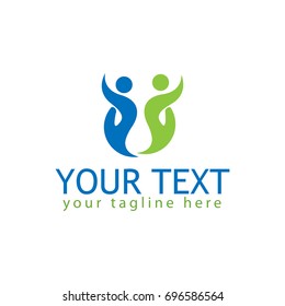Logo Happy and fun People. Vector illustration isolated on white background