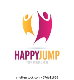 Logo Happy Jump Icon Element Template Design Logos