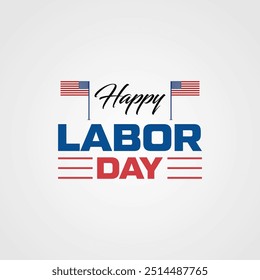 logo Happy labor day celebration  usa american logo design element vector suistable for labor day celebration