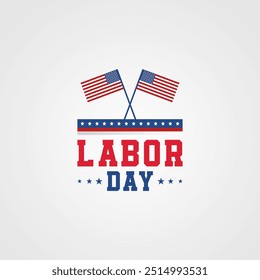 logo Happy labor day celebration  usa american logo design element vector suistable for labor day celebration