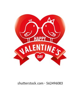 Logo Happy Valentine's Day. Illustration. Celebration