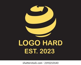 Logo Hard Est. 2023 . Happy New Year logo text design 2023 And logo business card design.