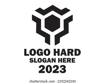 Logo Hard Est. 2023 . Happy New Year logo text design 2023 And logo business card design.