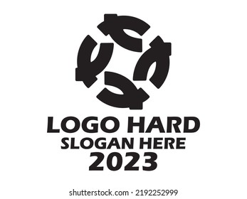 Logo Hard Est. 2023 . Happy New Year logo text design 2023 And logo business card design.