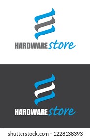 Logo hardware shop with scew