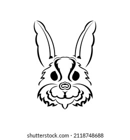 Logo hare head. Isolated symbol of 2023. Vector.