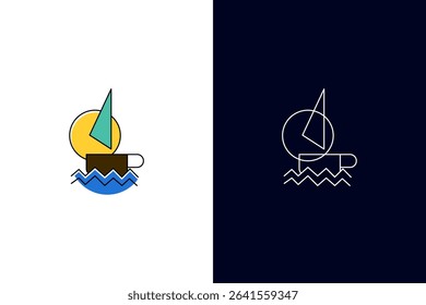 The logo has a sleek design with a ship and cup shape depicting an illustration of a ship and the ocean.