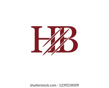 the logo of the HB letter with the style of scratching the incision