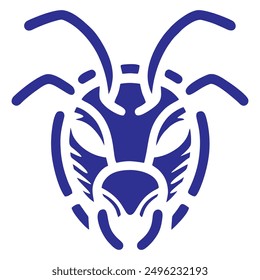 Logo Head Ant Vector Line Art Illustration