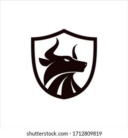 Logo Head bull with shield