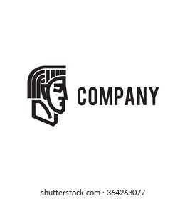 Logo ?onstructionism Head Company. Stylish and modern logo for business. Vector illustration. Monoline