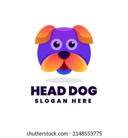 logo head dog gradient colorfull style
