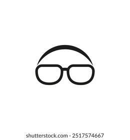 Logo de una cabeza con gafas. Un hombre con gafas redondas.
