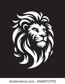 logo head lion black background